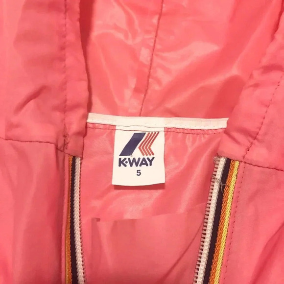 Vintage Kway Women Size 5 Jacket 1/4 Zip  Raincoat Packable Windbreaker - Picture 4 of 16